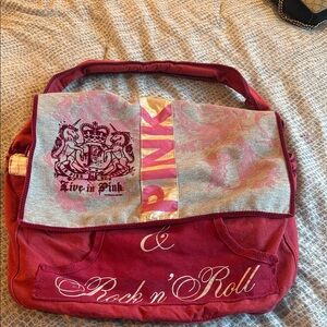 PINK Victoria's Secret Red and Gray Baby Bag